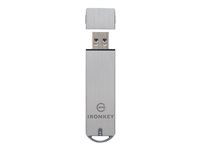 IronKey Enterprise S1000 - USB-flashstasjon - kryptert - 128 GB - USB 3.0 - FIPS 140-2 Level 3 - TAA-samsvar IKS1000E/128GB