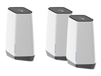 NETGEAR Orbi Pro SXK80B3 - Wi-Fi-system - (ruter, 2 utvidere) - inntil 6458 kvadratfot - maske 1GbE, 2.5GbE - Wi-Fi 6 - Trippelbånd - veggmonterbar, takmonterbar SXK80B3-100EUS