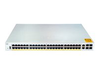Cisco Catalyst 1000-48P-4G-L - Switch - Styrt - 24 x 10/100/1000 (PoE+) + 24 x 10/100/1000 + 4 x Gigabit SFP (opplink) - rackmonterbar - PoE+ (370 W) C1000-48P-4G-L