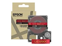 Epson LabelWorks LK-4RKK - Sateng - gull på rødt - Rull (1,2 cm x 5 m) 1 kassett(er) båndtape - for LabelWorks Cable and Wiring Kit, LW-1000, 600, 700, K400, Z700, Z710, Z900, Safety Kit C53S654033