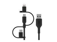 Belkin BoostCharge Universal - USB-kabel - USB hann til Micro-USB type B, Lightning, 24 pin USB-C hann - 1 m CAC001BT1MBK