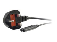 C2G Non-Polarised Power Cord - Strømkabel - power IEC 60320 C7 til BS 1363 (hann) - AC 250 V - 1 m - formstøpt - svart - Storbritannia 80611