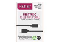GRATEQ - USB-kabel - 24 pin USB-C (hann) til 24 pin USB-C (hann) - 5 A - 2.25 m - svart 85062QC