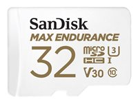 SanDisk Max Endurance - Flashminnekort (microSDHC til SD-adapter inkludert) - 32 GB - Video Class V30 / UHS-I U3 / Class10 - microSDHC UHS-I SDSQQVR-032G-GN6IA