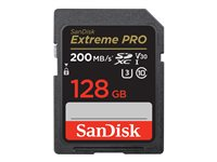 SanDisk Extreme Pro - Flashminnekort - 128 GB - Video Class V30 / UHS-I U3 / Class10 - SDXC UHS-I SDSDXXD-128G-GN4IN