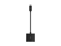 Belkin USB-C to HDMI + Charge Adapter - Video adapter - 24 pin USB-C hann til HDMI, USB-C (kun strøm) hunn - svart - 4K-støtte, USB Power Delivery (60W) AVC002BTBK