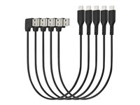 Kensington Charge & Sync USB-C Cable (5-pack) - USB-kabel - USB (hann) vinklet til 24 pin USB-C (hann) rett - USB 2.0 - 20 V - 3 A - 32.7 cm - svart (en pakke 5) K65610WW