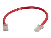 C2G Cat5e Non-Booted Unshielded (UTP) Network Patch Cable - Koblingskabel - RJ-45 (hann) til RJ-45 (hann) - 3 m - UTP - CAT 5e - flertrådet, uniboot - rød 83084