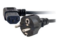 C2G Universal Power Cord - Strømkabel - power CEE 7/7 (hann) til power IEC 60320 C13 - 2 m - 90°-kontakt, formstøpt - svart - Europa 88534