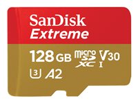 SanDisk Extreme - Flashminnekort - 128 GB - A2 / Video Class V30 / UHS-I U3 / Class10 - microSDXC UHS-I SDSQXAA-128G-GN6GN