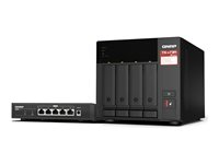QNAP TS-473A - NAS-server - 4 brønner - SATA 6Gb/s - RAID RAID 0, 1, 5, 6, 10, JBOD - RAM 8 GB - 2.5 Gigabit Ethernet - iSCSI støtte - med QSW-1105-5T switch TS-473A-SW5T