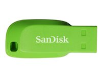 SanDisk Cruzer Blade - USB-flashstasjon - 64 GB - USB 2.0 - elektrisk grønn SDCZ50C-064G-B35GE