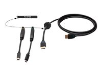 C2G 15ft (4.5m) 4K HDMI Premium Cable and Dongle Adapter Ring with Color Coded Mini DisplayPort and USB-C - Videoadaptersett - svart - gullglimtkontakter, 4K 60Hz støtte, 4K30Hz-støtte (mDP) C2G30057