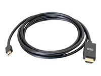 C2G 10ft Mini DisplayPort Male to HDMI Male Passive Adapter Cable - 4K 30Hz - Video adapter - Mini DisplayPort hann til HDMI hann - 3.05 m - svart - passiv, 4K-støtte 84437