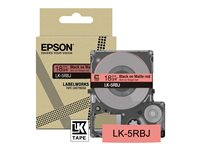 Epson LabelWorks LK-5RBJ - Svart på matt rødt - Rull (1,8 cm x 8 m) 1 kassett(er) hengeboks - tapepatron - for LabelWorks LW-C410, LW-C610 C53S672072