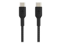 Belkin BOOST CHARGE - USB-kabel - 24 pin USB-C (hann) til 24 pin USB-C (hann) - 1 m - svart CAB004BT1MBK