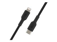Belkin BOOST CHARGE - Lightning-kabel - 24 pin USB-C hann til Lightning hann - 2 m - svart - USB Power Delivery (18 W) CAA004BT2MBK