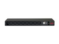 APC Metered Rack PDU AP7821B - Strømfordelerenhet (kan monteres i rack) - AC 100-240 V - Ethernet 10/100 - inngang: IEC 60320 C20 - utgangskontakter: 8 (power IEC 60320 C13) - 1U - 2.5 m kabel - for P/N: SMTL1000RMI2UC, SMX1000C, SMX1500RM2UC, SMX1500RM2UCNC, SMX750C, SMX750CNC AP7821B