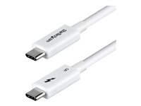 StarTech.com - Thunderbolt-kabel - Thunderbolt 5 (hann) til Thunderbolt 5 (hann) - USB4 / Thunderbolt 3 / Thunderbolt 4 / Thunderbolt 5 / DisplayPort 2.1 - 50 cm - 4K-støtte, 8K-støtte, passiv, USB Power Delivery (240 W) - hvit TBLT5MM50CM240WWH