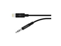 Belkin - Kabel fra Lightning til hodetelefonsjakk - Lightning hann til mini-phone stereo 3.5 mm hann - 1.83 m - svart AV10172BT06-BLK