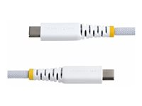 StarTech.com - USB-kabel - USB-C (hann) til USB-C (hann) - USB 2.0 - 3 A - 15 cm - USB Power Delivery (60W), støtte for Power Delivery 2,0, robust, rett - hvit USB2CC15CMNCBRWH