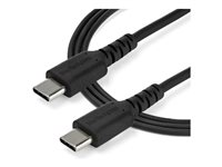 StarTech.com 2m USB C Charging Cable, Durable Fast Charge & Sync USB 2.0 Type C to USB C Laptop Charger Cord, TPE Jacket Aramid Fiber M/M 60W Black, Samsung S10, S20 iPad Pro MS Surface - Heavy Duty and Rugged - USB-kabel - USB-C (hann) rett til USB-C (hann) rett - USB 2.0 - 2 m - svart - for P/N: CDP2HDUACP2, SECTBLTDT, STNDTBLTMOB RUSB2CC2MB
