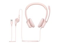 Logitech H390 - Hodesett - on-ear - kablet - USB-A - rosa 981-001281