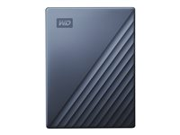 WD My Passport Ultra WDBFTM0050BBL - Harddisk - kryptert - 5 TB - ekstern (bærbar) - USB 3.1 (USB-C kontakt) - 256-bit AES - blå WDBFTM0050BBL-WESN