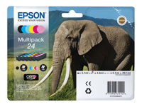 Epson 24 Multipack - 6-pack - 29.1 ml - svart, gul, cyan, magenta, lys magenta, lys cyan - original - blister - blekkpatron (alternativ for: Epson 24XL) - for Expression Photo XP-55, XP-750, XP-760, XP-850, XP-860, XP-950, XP-960, XP-970 C13T24284011