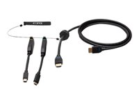 C2G 10ft (3m) 4K HDMI Premium Cable and Dongle Adapter Ring with Color Coded Mini DisplayPort and USB-C - Videoadaptersett - svart - gullglimtkontakter, 4K 60Hz støtte, 4K30Hz-støtte (mDP) C2G30056