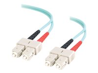 C2G SC-SC 10Gb 50/125 OM3 Duplex Multimode PVC Fiber Optic Cable (LSZH) - Nettverkskabel - SC flermodus (hann) til SC flermodus (hann) - 2 m - fiberoptisk - dupleks - 50 / 125 mikroner - OM3 - halogenfri - akvamarin 85514