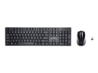 Kensington Pro Fit Low-Profile Desktop Set - Tastatur- og mussett - trådløs - 2.4 GHz - Fransk - svart K75230FR