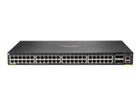 HPE Aruba Networking CX 6200F 48G Class 4 PoE 4SFP+ 370W TAA Switch - Switch - Max. Stacking Distance 10 km - L3 - Styrt - 48 x 10/100/1000 (PoE+) + 4 x 1 Gigabit / 10 Gigabit SFP+ (opplink) - front og side til bakside - rackmonterbar - PoE+ (370 W) - TAA-samsvar S0M89A