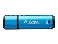 Kingston IronKey Vault Privacy 50 Series - USB-flashstasjon - kryptert - 128 GB - USB-C 3.2 Gen 1 - TAA-samsvar IKVP50C/128GB