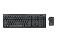 Logitech MK295 Silent - Tastatur- og mussett - trådløs - 2.4 GHz - Pan Nordic - grafitt 920-009810