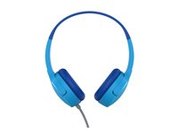 Belkin SoundForm Mini - Hodetelefoner med mikrofon - on-ear - kablet - 3,5 mm jakk - blå AUD004BTBL