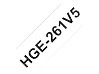 Brother HGE-261V5 - Svart på hvitt - Rull (3,6 cm x 8 m) 5 kassett(er) laminert teip - for P-Touch PT-9500pc, PT-9700PC, PT-9800PCN; P-Touch R RL-700S HGE261V5