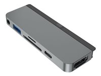 HyperDrive 6-in-1 USB-C Hub - Dokkingstasjon - USB-C - HDMI - for Apple 10.9-inch iPad Air; 11-inch iPad Pro; 12.9-inch iPad Pro; iPad mini (6. generasjon) HD319B-GRY