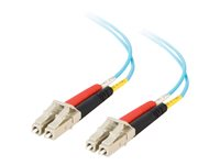 C2G LC-LC 10Gb 50/125 OM3 Duplex Multimode PVC Fiber Optic Cable (LSZH) - Nettverkskabel - LC multimodus (hann) til LC multimodus (hann) - 15 m - fiberoptisk - dupleks - 50 / 125 mikroner - OM3 - halogenfri - akvamarin 85555