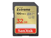 SanDisk Extreme - Flashminnekort - 32 GB - Video Class V30 / UHS-I U3 / Class10 - SDHC UHS-I SDSDXVT-032G-GNCIN