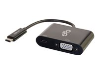 C2G USB C to VGA Video Adapter w/ Power Delivery - USB Type C to VGA Black - Ekstern videoadapter - USB-C - VGA - svart 80494