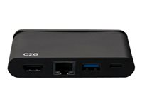 C2G USB C Dock with HDMI, USB, Ethernet, USB C & Power Delivery up to 100W - Dokkingstasjon - USB-C / Thunderbolt 3 - HDMI - GigE C2G54455