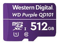 WD Purple SC QD101 WDD512G1P0C - Flashminnekort - 512 GB - UHS-I U1 / Class10 - microSDXC UHS-I - purpur WDD512G1P0C