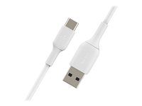 Belkin BOOST CHARGE - USB-kabel - 24 pin USB-C (hann) til USB (hann) - 1 m - hvit CAB001BT1MWH