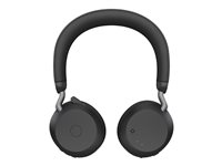 Jabra Evolve2 75 - Hodesett - on-ear - Bluetooth - trådløs - aktiv støydemping - USB-A - lydisolerende - svart - Optimert for UC 27599-989-999