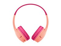 Belkin SoundForm Mini - Hodetelefoner med mikrofon - on-ear - Bluetooth - trådløs - 3,5 mm jakk - rosa AUD002BTPK