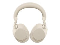 Jabra Evolve2 85 UC Stereo - Hodesett - full størrelse - Bluetooth - trådløs, kablet - aktiv støydemping - 3,5 mm jakk - lydisolerende - beige 28599-989-898
