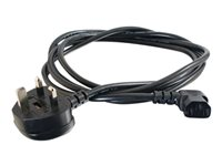 C2G 1m 18 AWG UK 90° Power Cord (IEC320C13R to BS 1363) - Strømkabel - IEC 60320 C13 til BS 1363 (hann) vinklet - 1 m - svart C2G82035