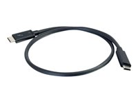C2G 0.5m Thunderbolt 3 Cable (40Gbps) - Thunderbolt Cable 4K - Black - Thunderbolt-kabel - 24 pin USB-C (hann) til 24 pin USB-C (hann) - Thunderbolt 3 - 30 V - 50 cm - 4K-støtte - svart 88837