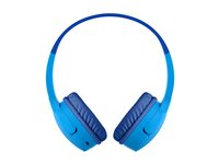 Belkin SoundForm Mini - Hodetelefoner med mikrofon - on-ear - Bluetooth - trådløs - 3,5 mm jakk - blå AUD002BTBL